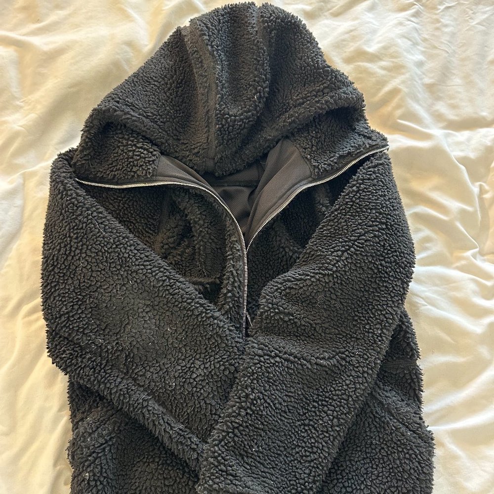Yellow Label Co. Black Sherpa Zip Up Hoodie